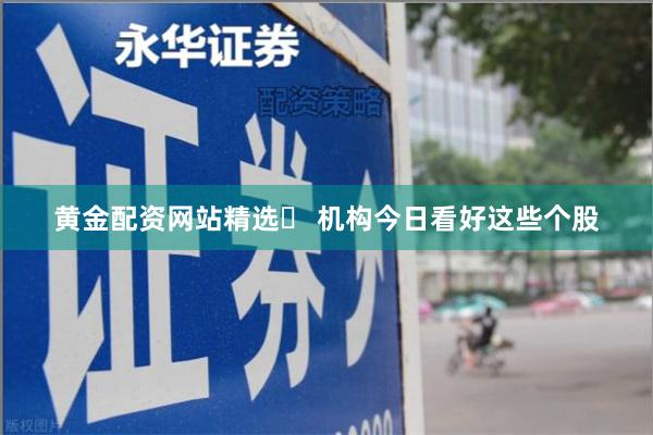 黄金配资网站精选 机构今日看好这些个股