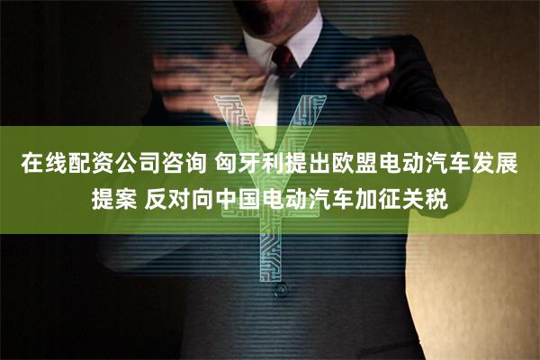 在线配资公司咨询 匈牙利提出欧盟电动汽车发展提案 反对向中国电动汽车加征关税