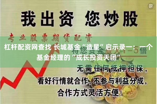杠杆配资网查找 长城基金“造星”启示录一:一个基金经理的“成长投资天团”