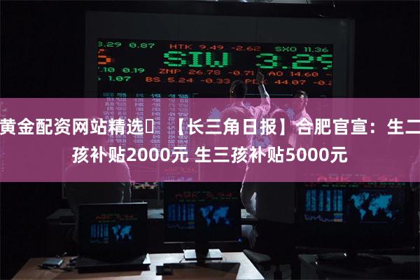 黄金配资网站精选 【长三角日报】合肥官宣:生二孩补贴2000元 生三孩补贴5000元