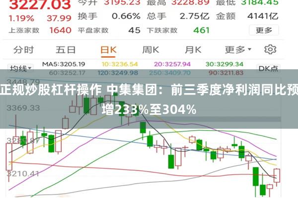 正规炒股杠杆操作 中集集团:前三季度净利润同比预增233%至304%