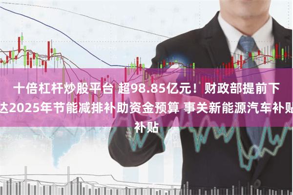 十倍杠杆炒股平台 超98.85亿元!财政部提前下达2025年节能减排补助资金预算 事关新能源汽车补贴
