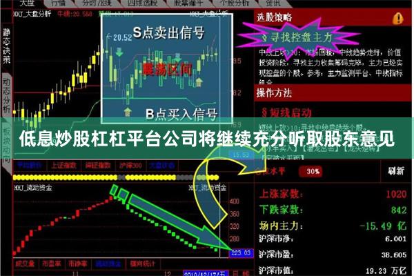 低息炒股杠杠平台公司将继续充分听取股东意见